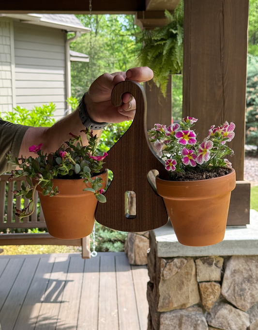 Stackable Flower Pot Hanger Acrylic Router Template (2 hooks)