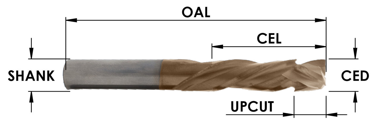 Sc Moab-Plus Coated 3+3 Compression Bit ( Hd Max Life) : 1/2 Cd X 1-1/4 Cl X 1/2 Shk X 3 Oal : 3/16 Upcut