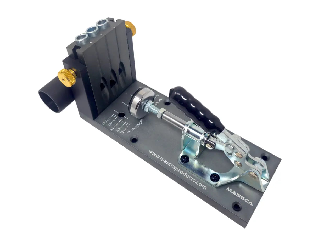 Massca M1 Aluminum Pocket Hole Jig System (Upgraded Triple Pilot Hole )