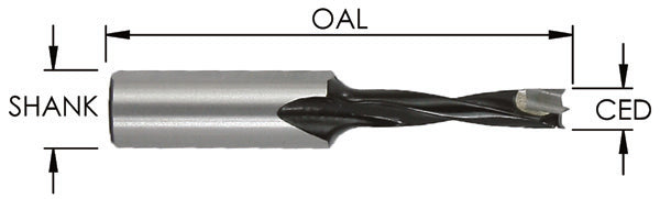 4.76 (3/16) Mm Bor Bit X 57 Mm Oal X Rh