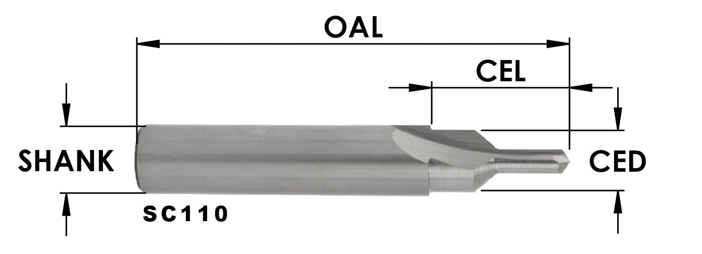Sc Wood Screw Slot Bit: #8 Washer-Head Round, 1/2 Cd X 15/16 Cl X 1/2 Shk X 3 Oal
