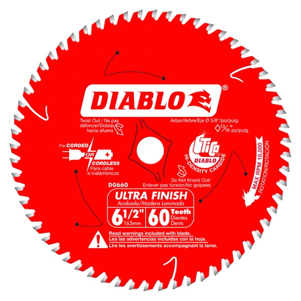 Diablo D0660A 6-1/2 in. x 60 Tooth Ultra Finish Saw Blade - Norfolk Wood Shop