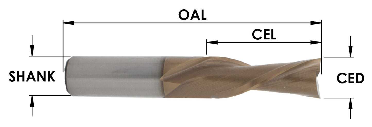Sc Moab-Plus Coated 2Fl Downcut Spiral ( Md Extended Life) : 1/2 Cd X 1-1/4 Cl X 1/2 Shk X 3 Oal