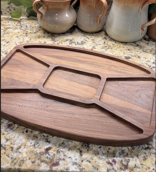 Rounded Rectangle 5 Recessed Pocket Tray Acrylic Router Template