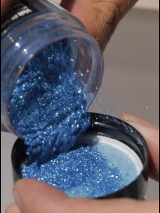 blue metallic mica powder