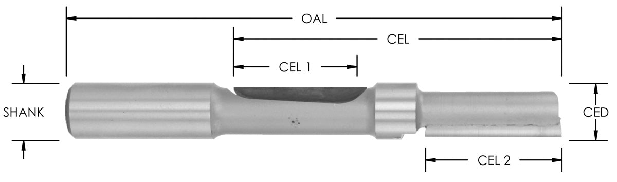 C/T Stagger Bit 1/2 Cd X 2 Cl X 1/2 Sh X 4-1/4 Oal