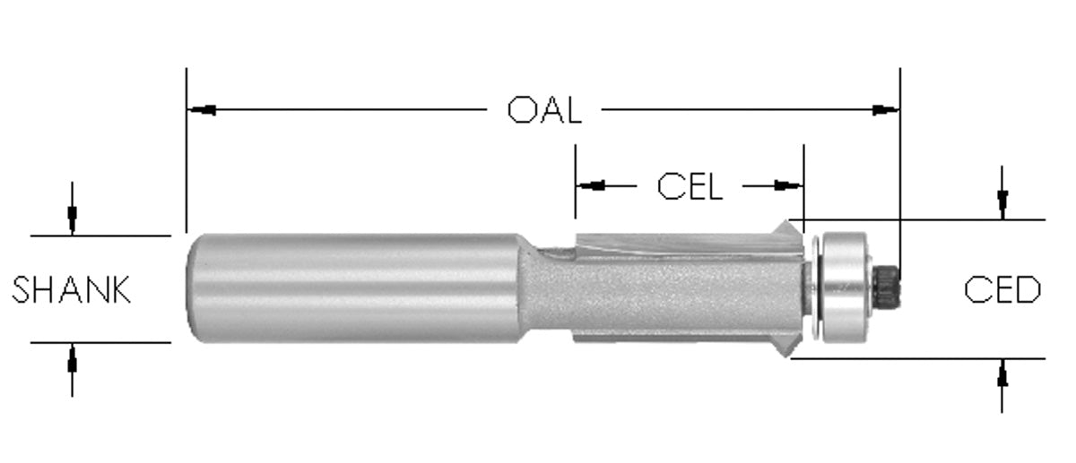 C/T Flush Trim V-Gr 1/2 Cd X 1" Cl X 1/4" Shk