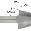 14 Degree 2 Flute Cham Bit, 1-1/8" L-Dia