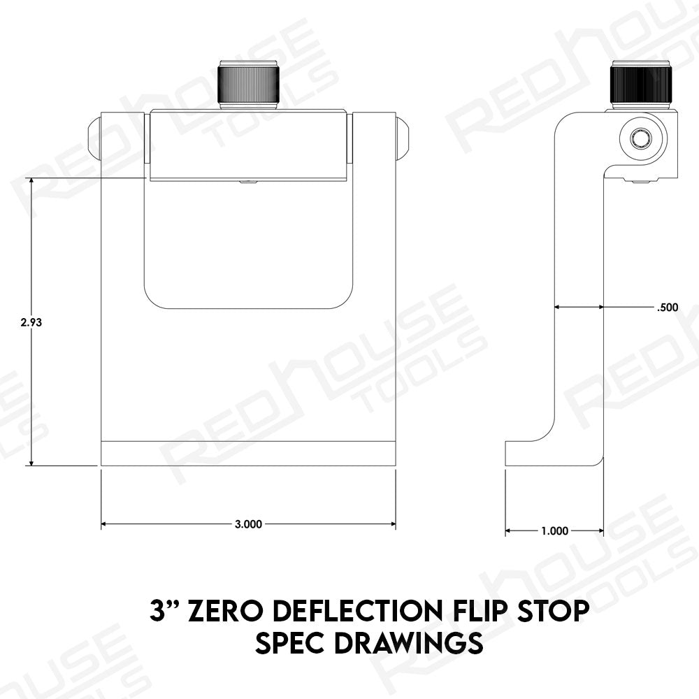 Zero Deflection™ 3" Precision Flip Stop - Norfolk Wood Shop
