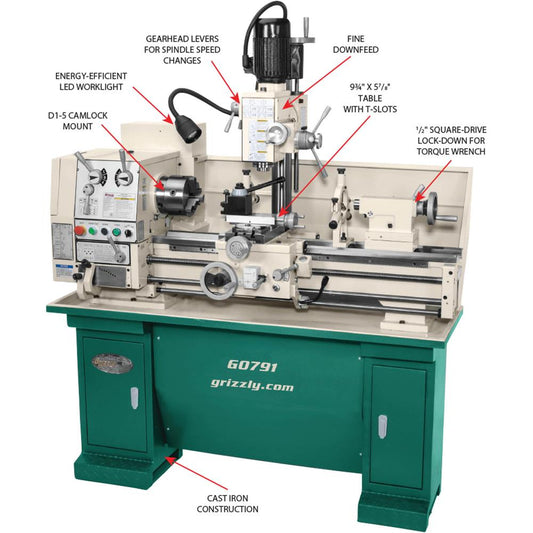 12" x 36" Combination Gunsmithing Lathe/Mill