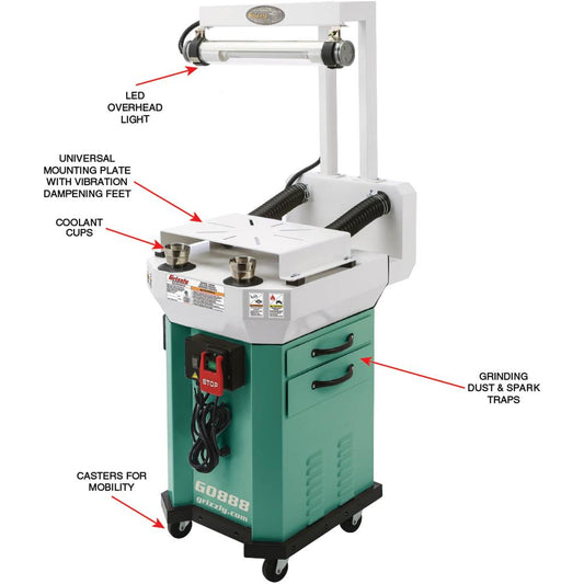 Deluxe Buffer Grinder Stand and Workstation