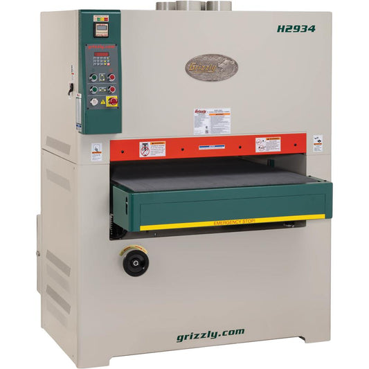 37" 20 HP 3-Phase Double-Head Wide-Belt Sander