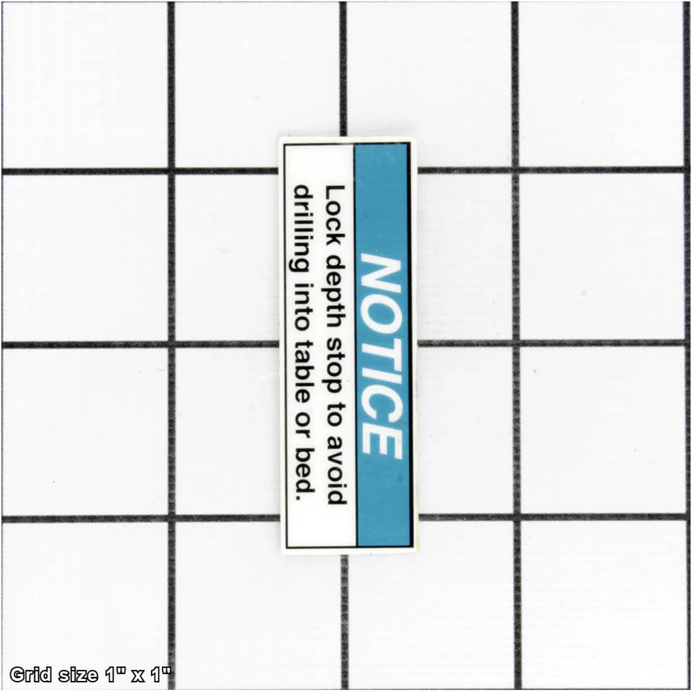 DEPTH STOP NOTICE LABEL