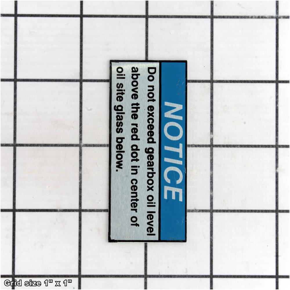 OIL LEVEL NOTICE