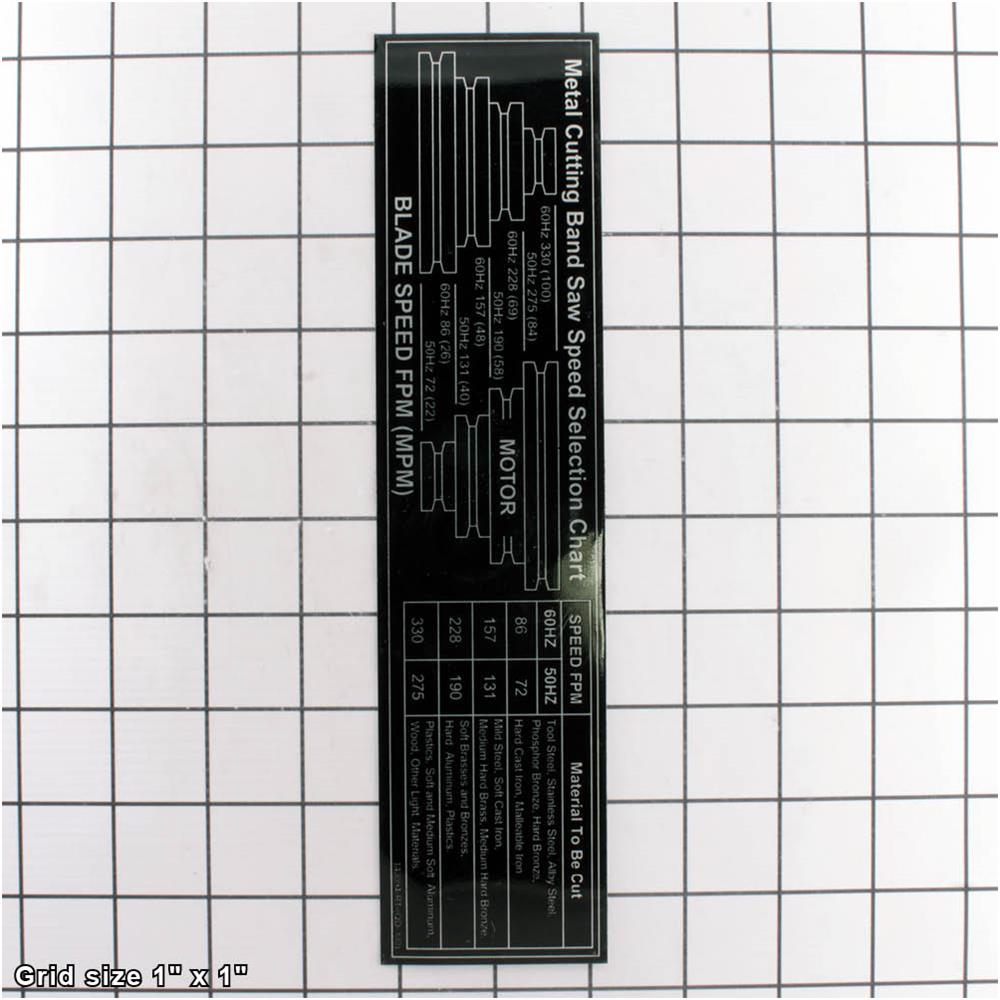 BLADE SPEED SELECTION LABEL
