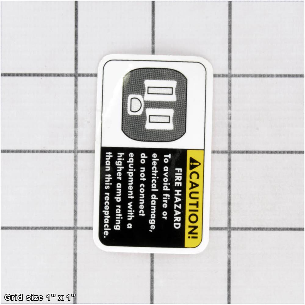 PLUG RECEPTACLE FIRE HAZARD LABEL