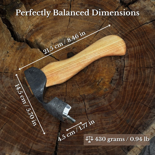 Small Kuksa Adze with Deep Curved (Round) Blade, 4.5 cm (1.8 in)