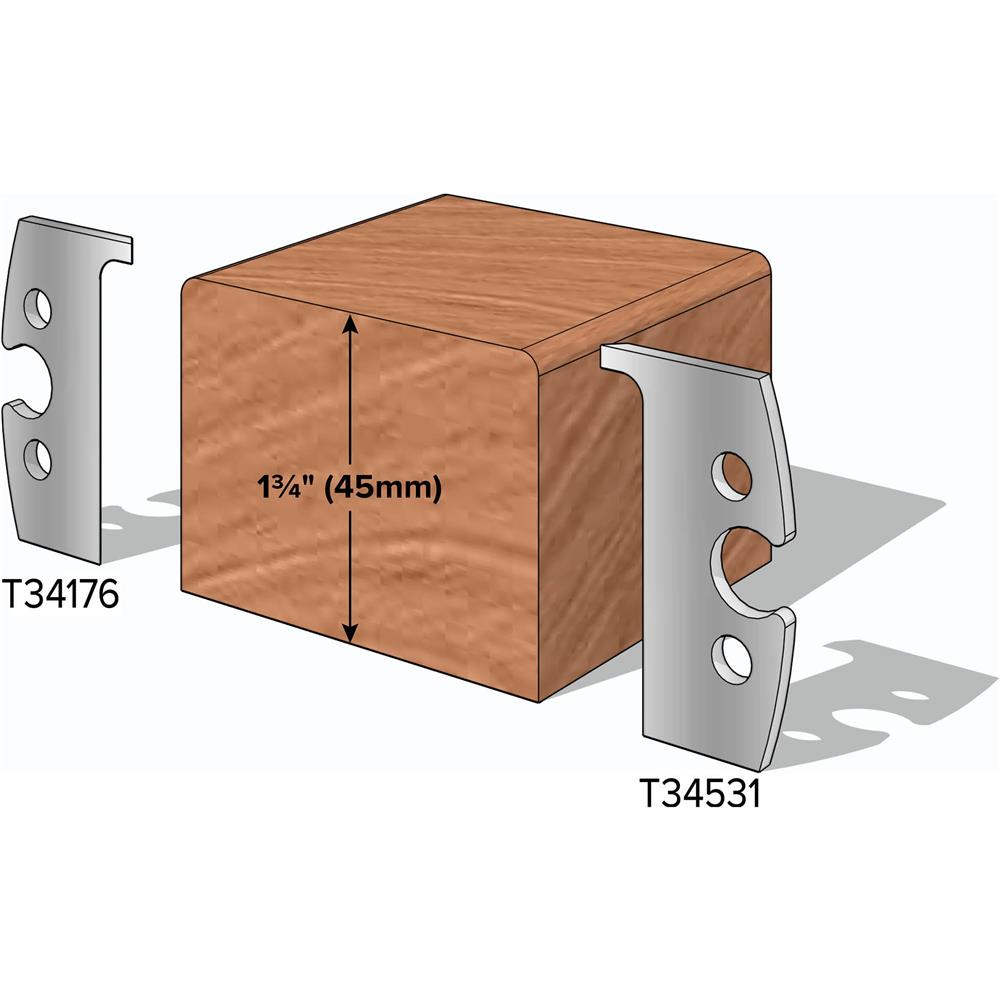 1 3/4" Rounded Top Side Knives, 2-Pk. - Right