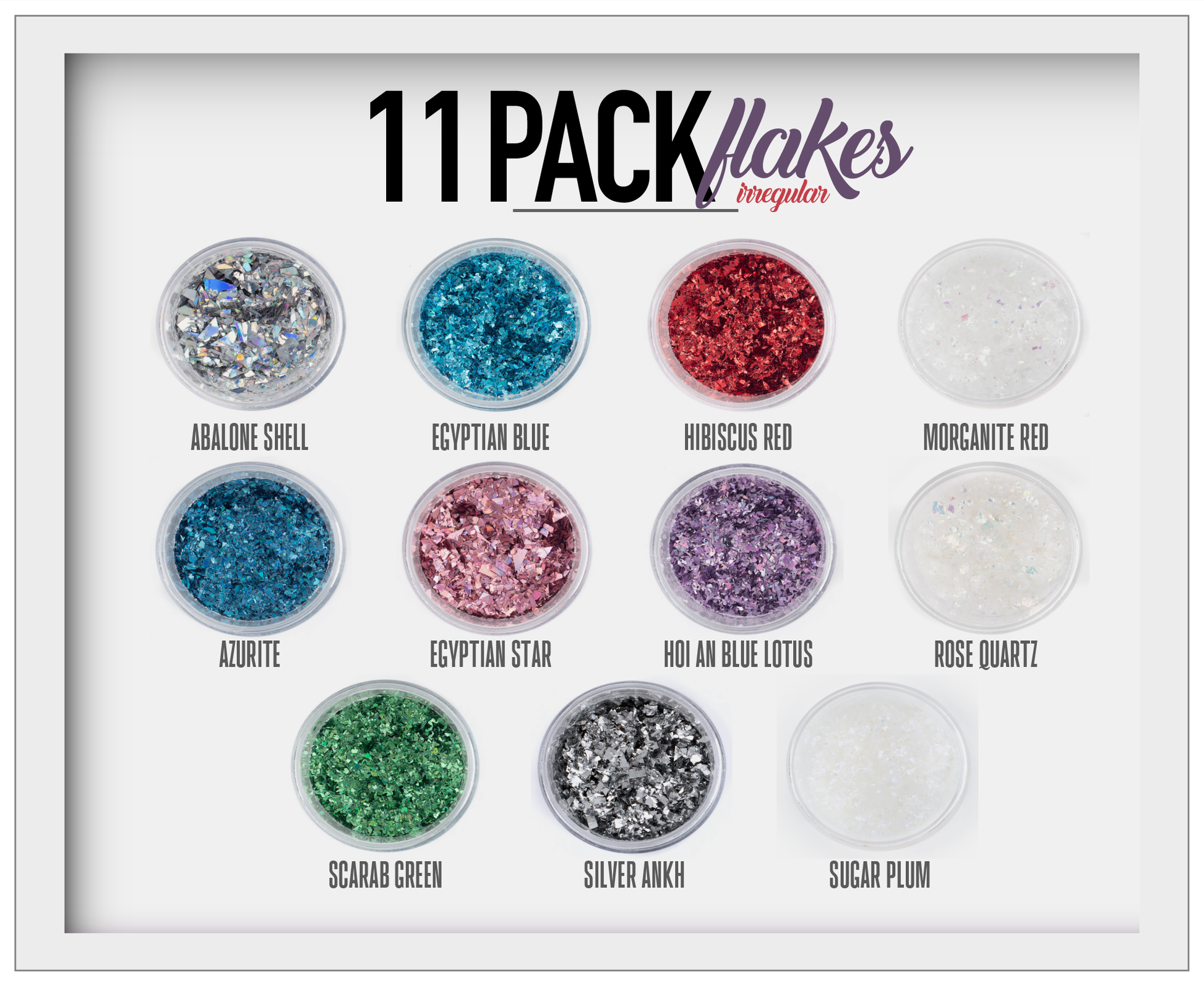 11 Color Irregular Flakes Variety Pack Set - Norfolk Wood Shop