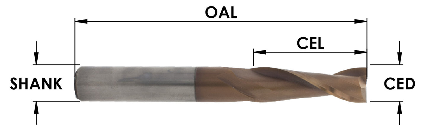 Sc Moab-Plus Coated 2Fl Upcut Spiral ( Md Extended Life) : 1/8 Cd X 1/2 Cl X 1/4 Shk X 2 Oal
