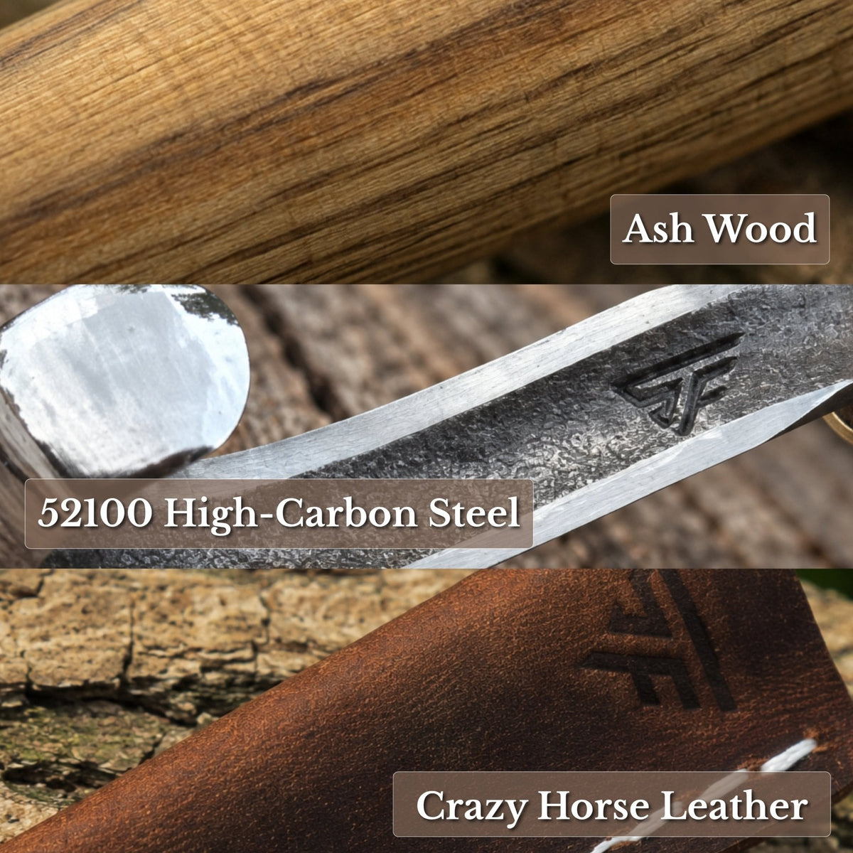 2-Piece Spoon Carving Knife Set with Leather Sheaths