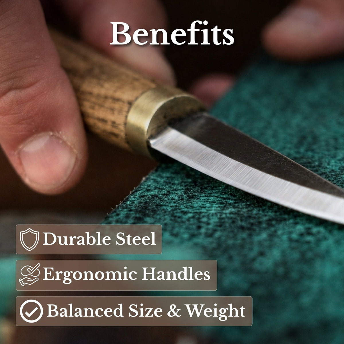 2-Piece Spoon Carving Knife Set with Leather Sheaths