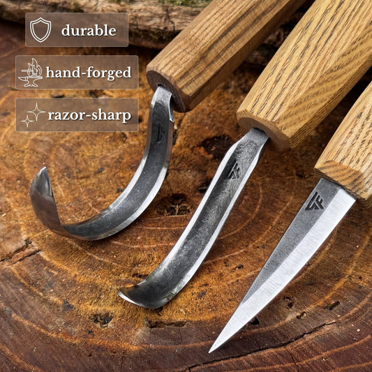 3-Piece Carving Knife Set for Spoon Carving