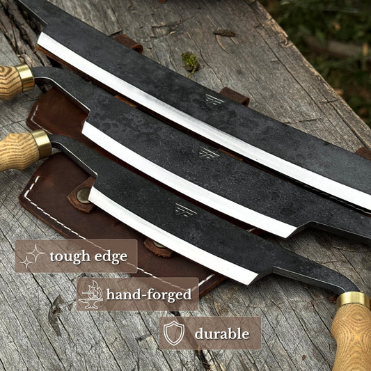 3-Piece Curved Drawknife (Palm Handles) Set