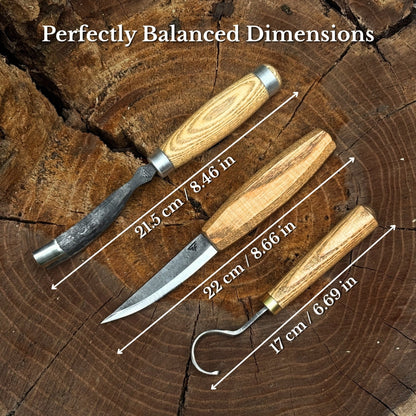 3-Piece Spoon Carving Tool Set