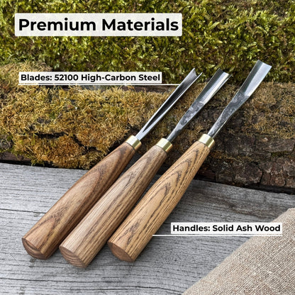 3-Piece Wood Carving Chisel & Gouge Set