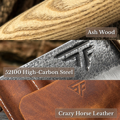 3-Piece Wood Carving Knife Set – Whittling Knife, Hook Knife & Leather Strop