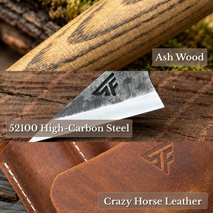 3-Piece Wood Carving Tool Set with Leather Case