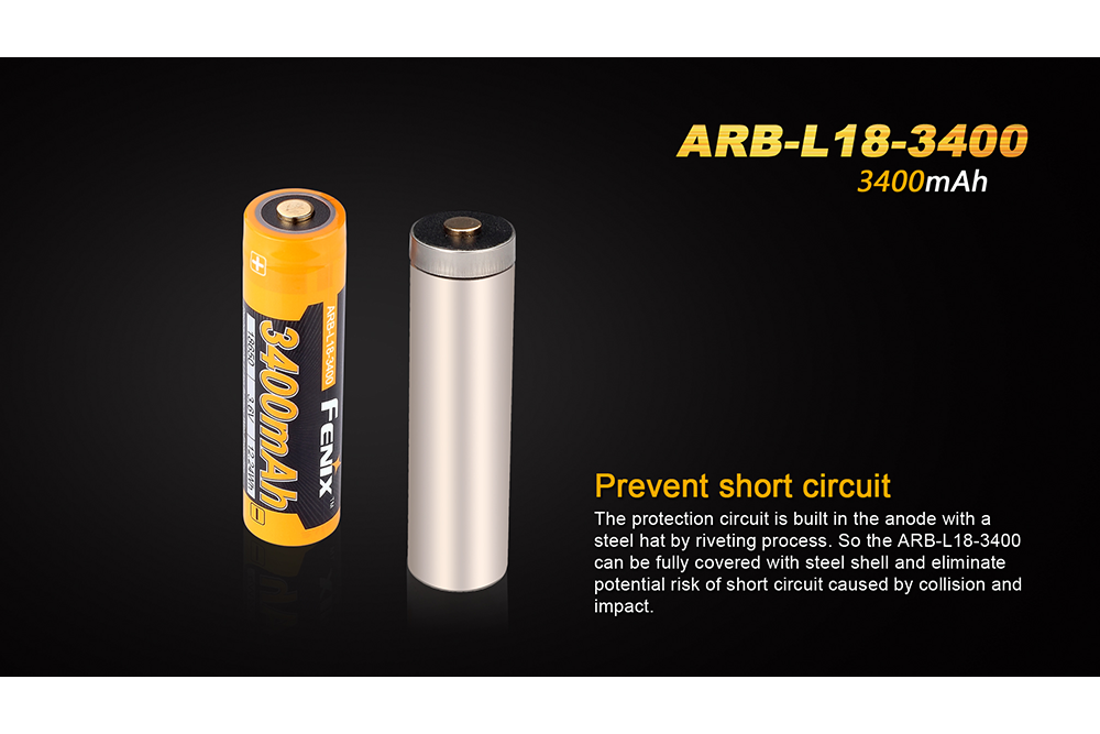 Fenix ARB-L18-3400mAh Rechargeable 18650 Battery - Norfolk Wood Shop