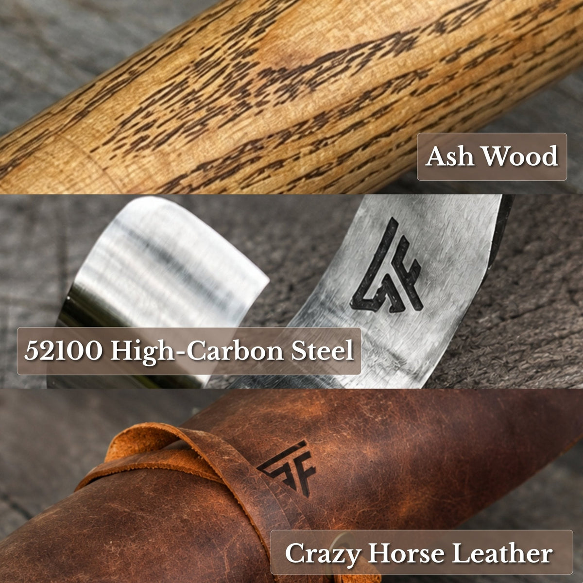4-Piece Spoon Carving Tool Set with Leather Roll
