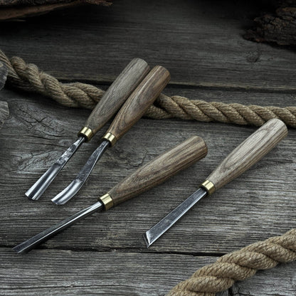 4-Piece Wood Carving Chisel & Gouge Set