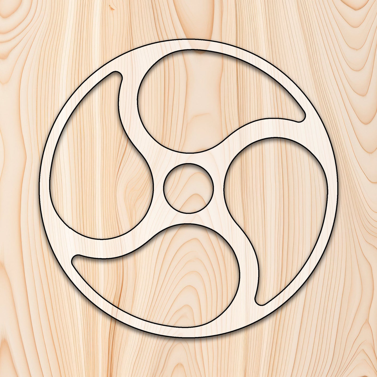 4 Spoke Circle Tray Acrylic Router Template