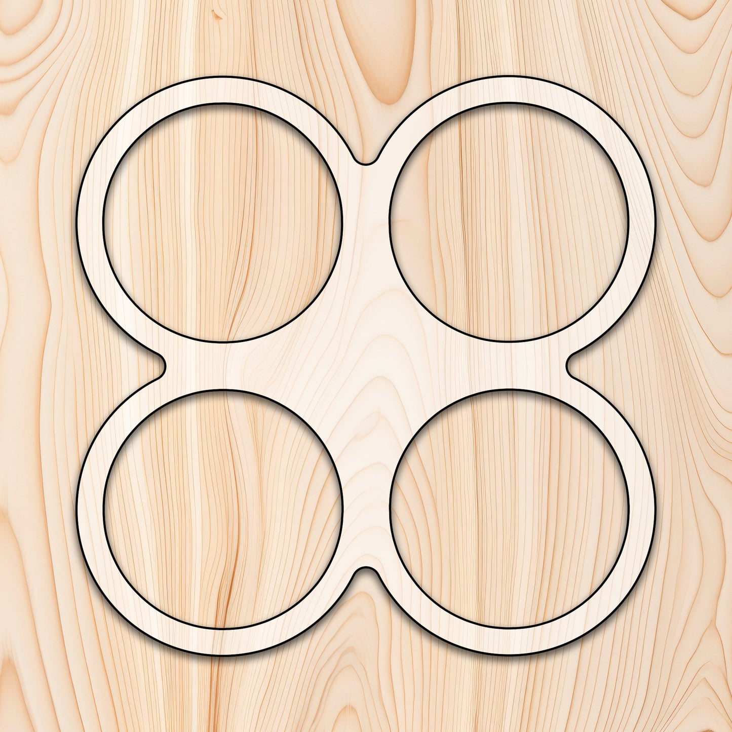 4 Circle Tray Acrylic Router Template