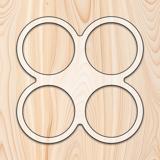4 Circle Tray Acrylic Router Template