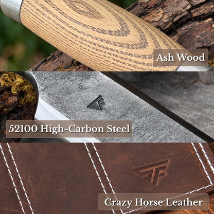 5-Piece Small Timber Framing Chisel Set with Leather Case