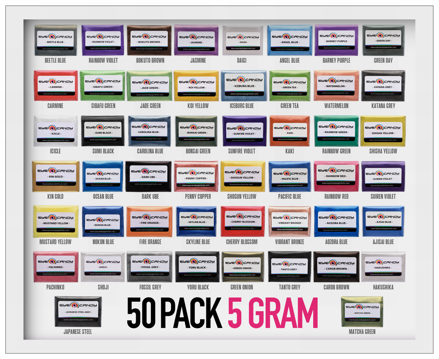 50 Color Pigment Powder Variety Pack Set 3