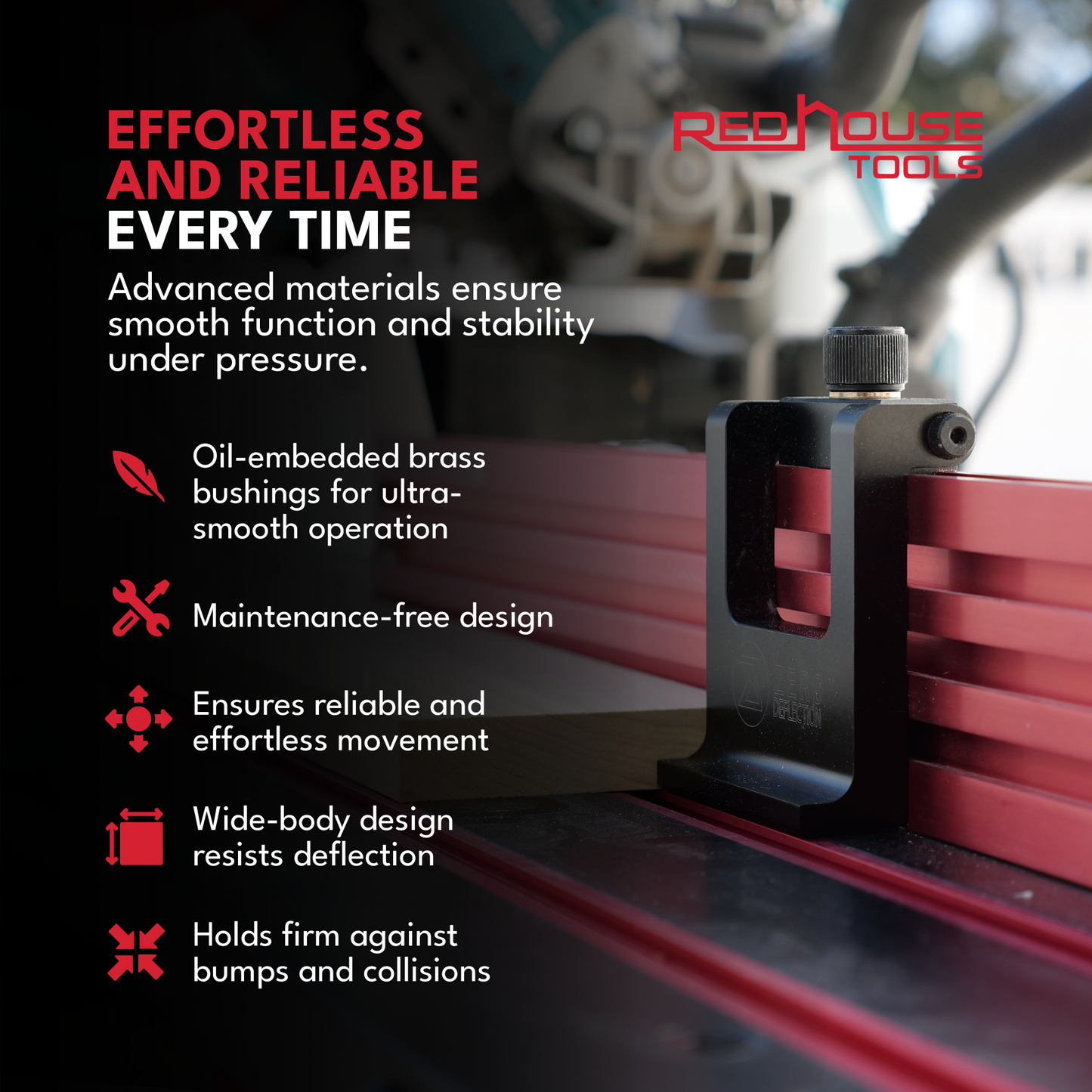 Zero Deflection™ 3" Precision Flip Stop - Norfolk Wood Shop