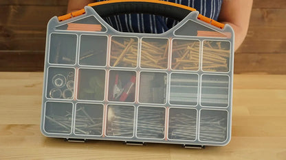 Hardware Organizer box with dividers - 18 Compartments.