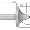 C/T B P Roundover 9/16 Rad X 1 5/8 Ld X 1" Cl