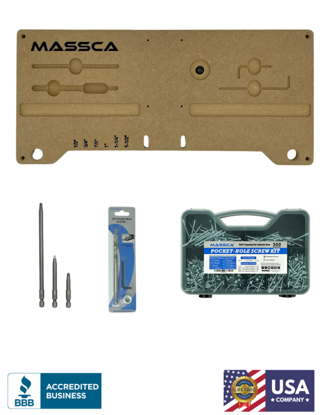 Massca Pocket Hole Jig Mounting System Bundle # 2 - Norfolk Wood Shop