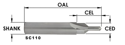 Sc Wood Screw Slot Bit: #8 Washer-Head Round, 1/2 Cd X 15/16 Cl X 1/2 Shk X 3 Oal