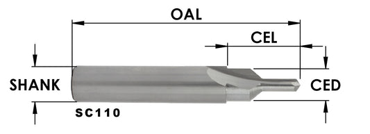 Sc Wood Screw Slot Bit: #8 Bugle-Head Round, 7/16 Cd X 15/16 Cl X 1/2 Shk X 3 Oal