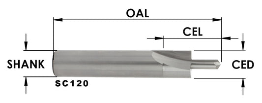 Sc Wood Screw Slot Bit: #8 Bugle-Head Round, 7/16 Cd X 15/16 Cl X 1/2 Shk X 3 Oal