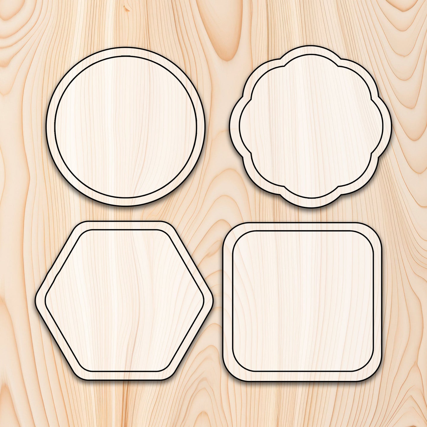 Coaster Router Template Kit - 4 Piece - Norfolk Wood Shop
