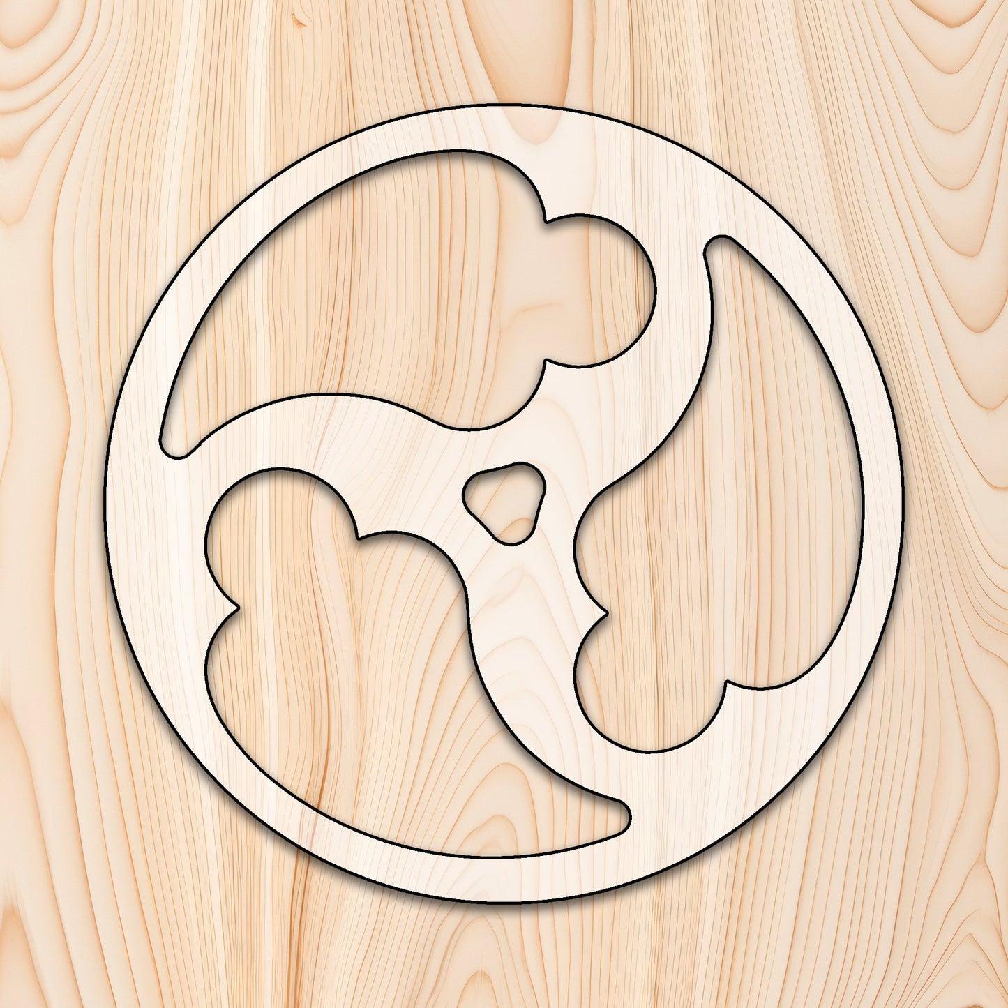 Decorative Round 4 Pocket Tray Acrylic Router Template