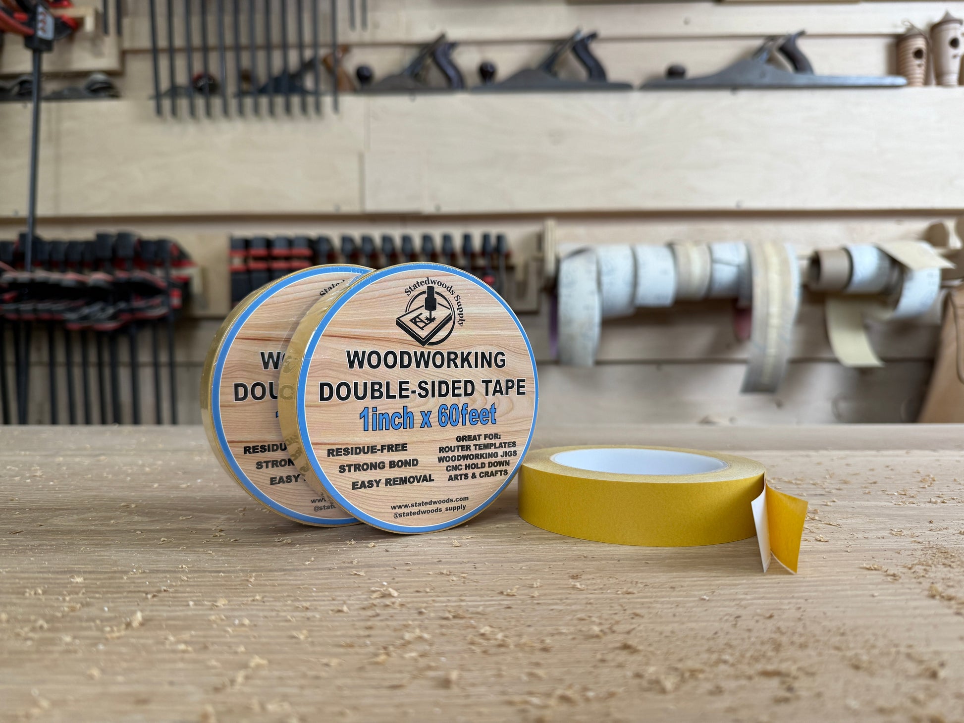 Double-Sided Woodworking Tape  3- Pack - Norfolk Wood Shop